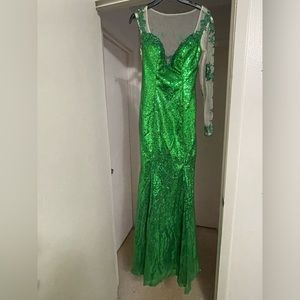 One sleeve long pageant/prom dress